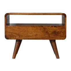 Artisan Furniture Solid hout Kastanje Gebogen TV meubel Sale