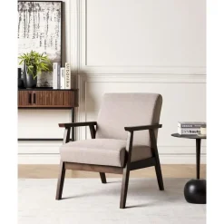 Beliani ASNES - Fauteuil - Taupe - Polyester Sale