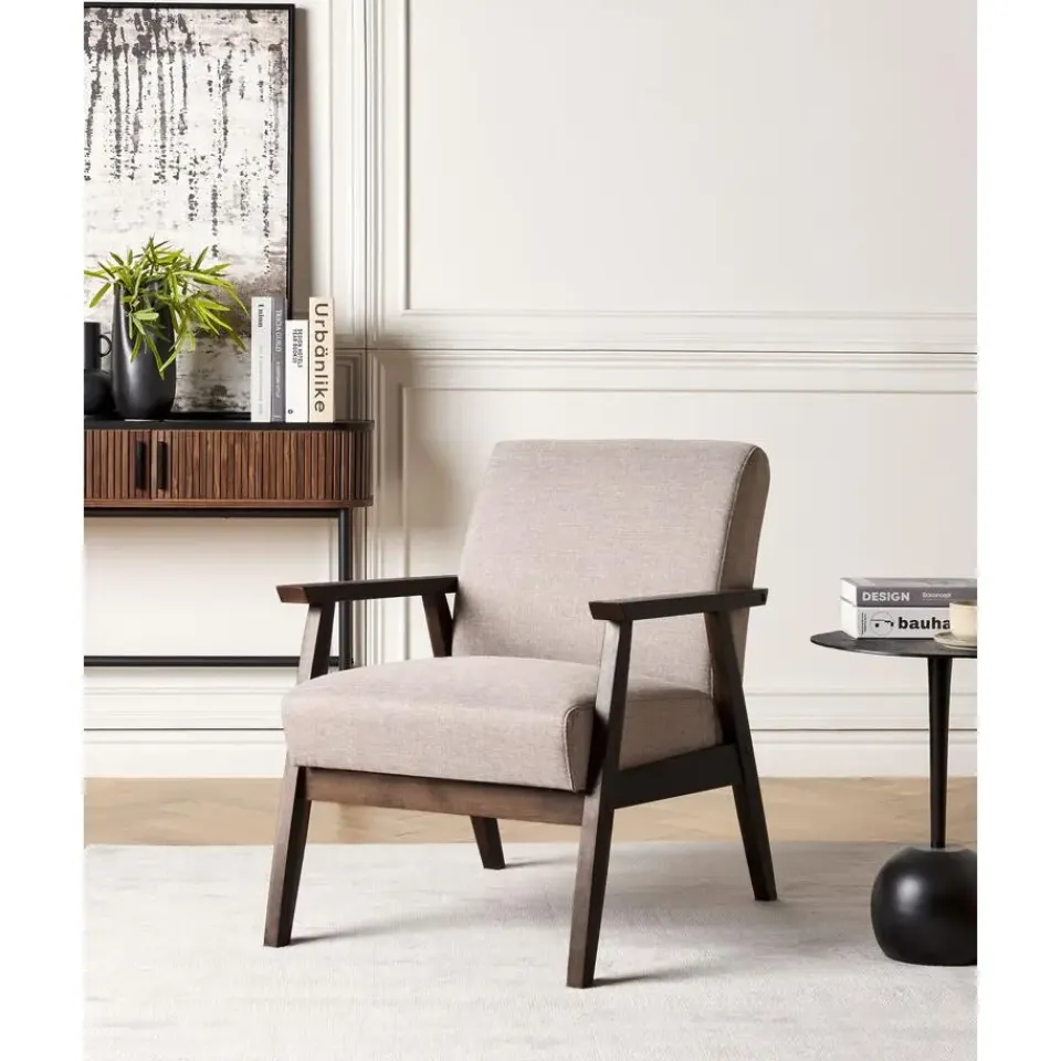 Beliani ASNES - Fauteuil - Taupe - Polyester Sale