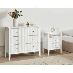 Leen Bakker ASSISI - Dressoir 3 lades - Wit - MDF Clearance