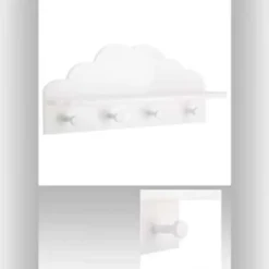 Atmosphera - Kapstok - MDF - Wit - 4 haken Outlet