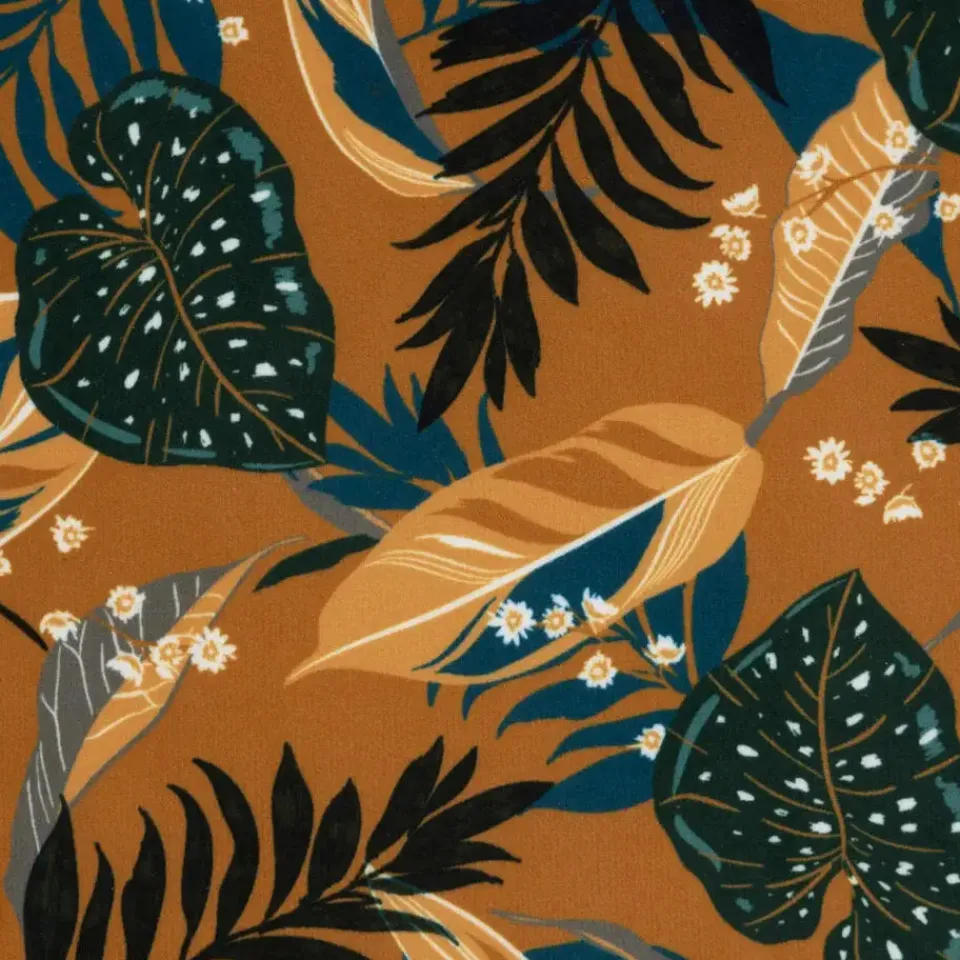 Atmosphera Bijzet kruk Jungle - okergeel - hout - 38 x 40 cm Clearance