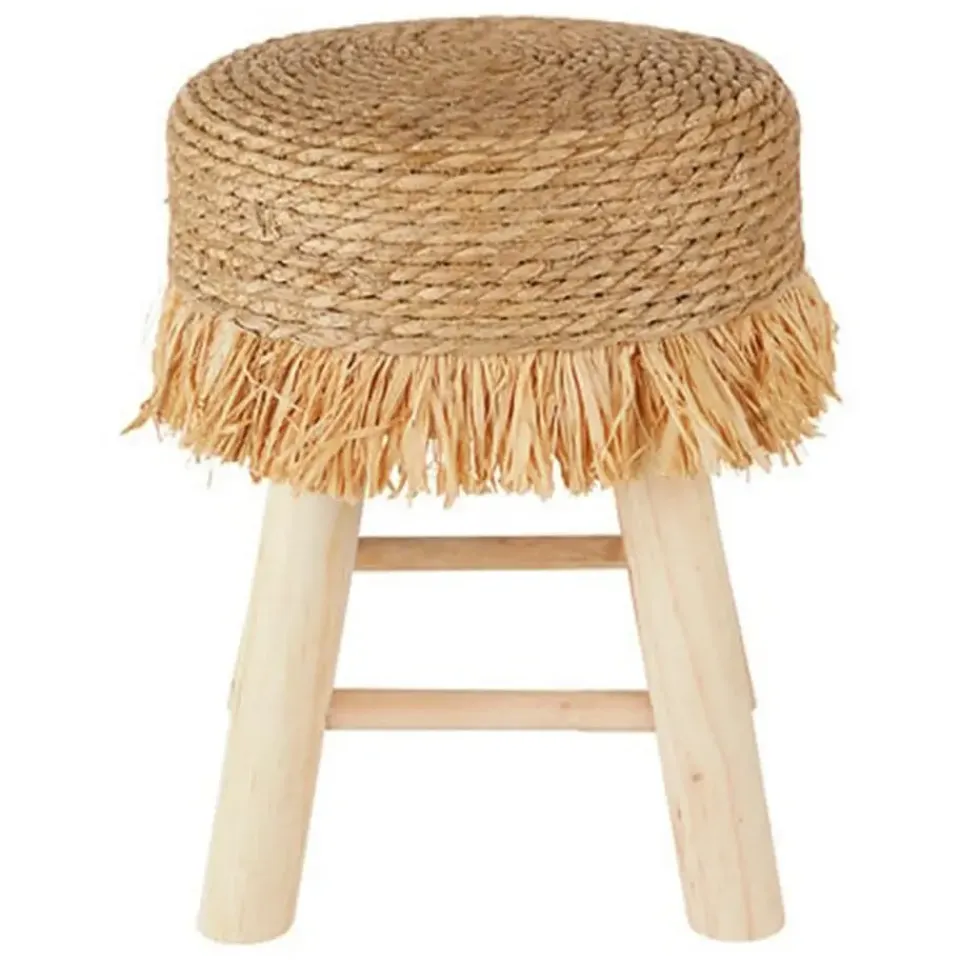 Atmosphera Bijzet krukje model Yucatan - beige - H40 cm Sale