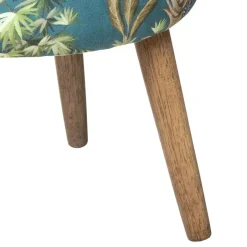 Atmosphera Bijzet krukje Jungle - groen - hout/stof - 38 x 40 cm New