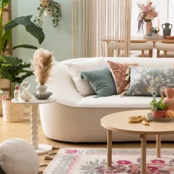 Atmosphera Bijzettafel/salontafel Alexa - ivoor - MDF hout - rond Discount