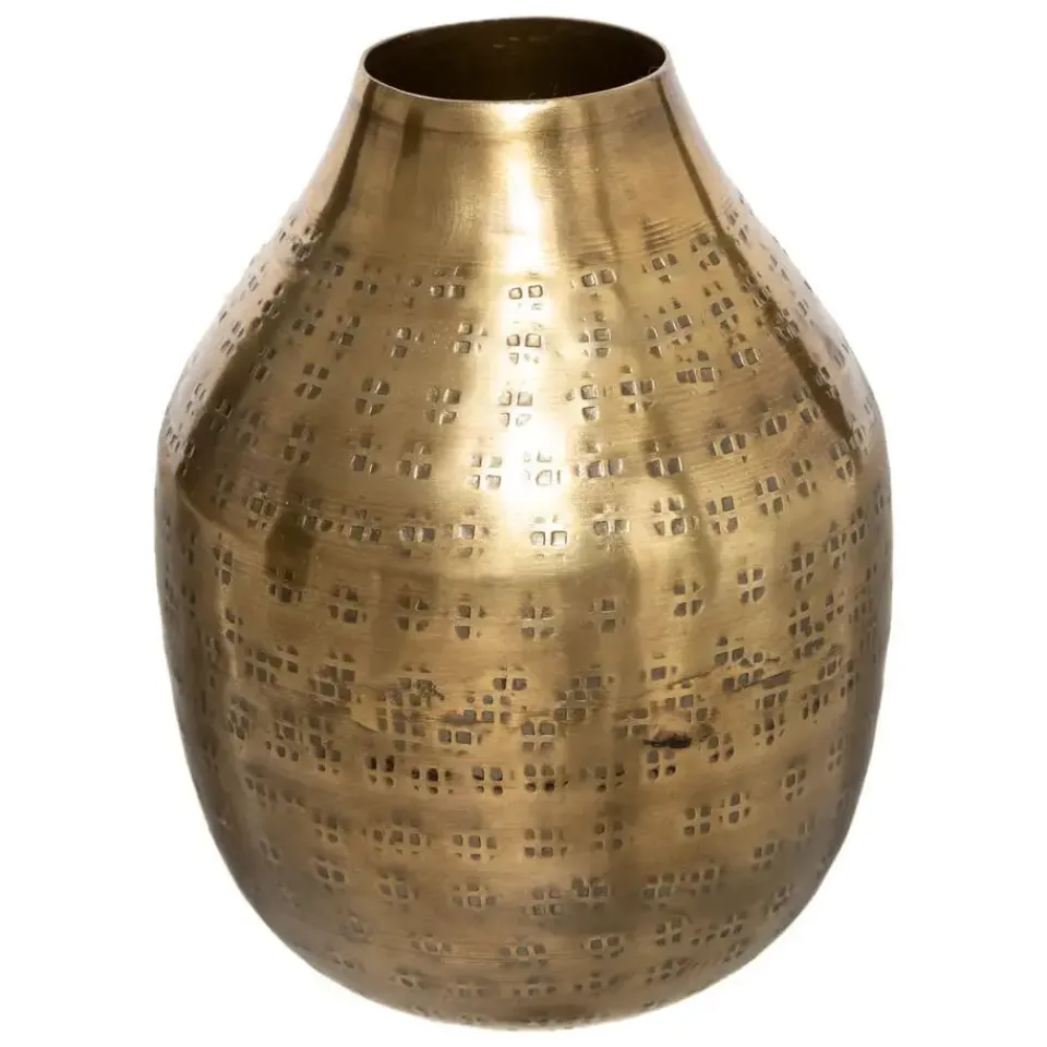 Atmosphera Bloemenvaas Emperor - goud - metaal - D10 x H15 cm Best