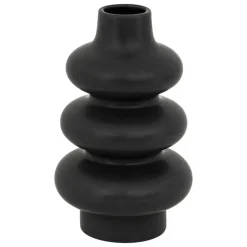 Atmosphera Bloemenvaas Montagne - zwart - dolomiet - D15 x H25 cm Discount