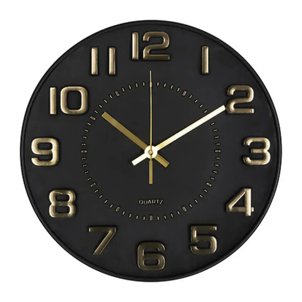 Atmosphera Doris Klok - zwart / goud - 30 cm - wandklok modern Best