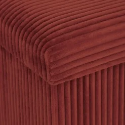 Atmosphera Hocker/poef Ribcord opvouwbaar - donkerrood - 38x38cm Discount