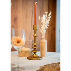 Atmosphera kaarsen kandelaar - dinerkaarsen - goud - H26 cm New