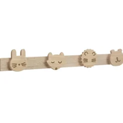 Atmosphera Kapstok kinderkamer - dieren koppen - 4 haken - MDF Outlet