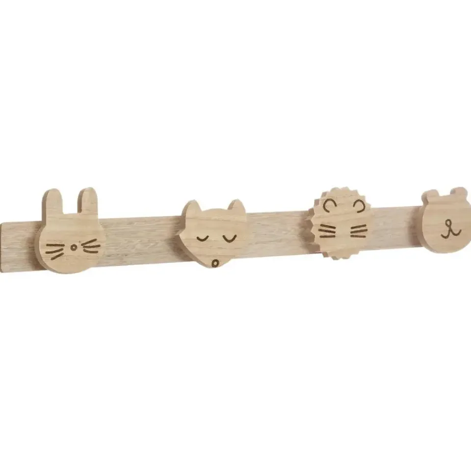 Atmosphera Kapstok kinderkamer - dieren koppen - 4 haken - MDF Outlet