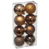 Atmosphera kerstballen - 8x stuks - brons - kunststof - 7 cm Sale