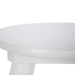 Atmosphera Kinder bijzet krukje - ivoor wit - hout - D24 x H27 cm Best