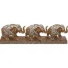 Atmosphera Olifantjes dierenbeeldje - bruin - 46 x 7,5 x 13 cm Outlet