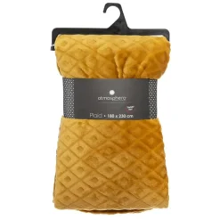 Atmosphera Plaid/bankdeken Monnet - okergeel - 180 x 230 cm Hot