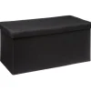 Atmosphera Poef/hocker - opbergbox - zwart - PU/MDF - 31 x 31 cm Best