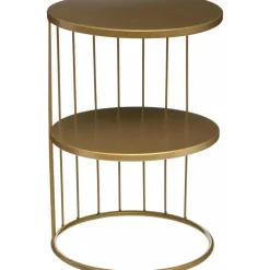 Atmosphera Salontafel Kobu - goud - metaal - rond - industrieel Discount