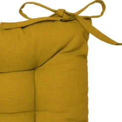 Atmosphera Stoelkussen - geel - katoen - 36 x 36 x 4 cm Online