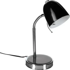 Atmosphera Tafellamp/bureaulampje - metaal - zwart/zilver - 35 cm Sale