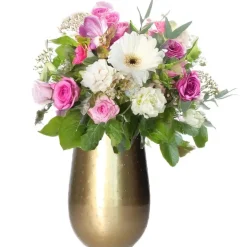 Atmosphera Vaas - metaal - goudkleurig - metallic - 15 x 23 cm