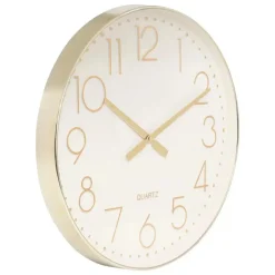 Atmosphera Wandklok Mondello - D51 cm - kunststof - wit/goud New