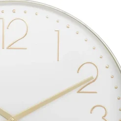 Atmosphera Wandklok Mondello - D51 cm - kunststof - wit/goud New