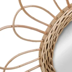 Atmosphera Wandspiegel - bloem - rotan - D38 cm - bohemian Hot