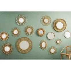 Atmosphera Wandspiegel Sun - Boho/ibiza stijl - rotan - 50 cm New