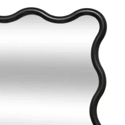 Atmosphera Wandspiegel Waves - zwart - 89 x 59 cm - kunststof New
