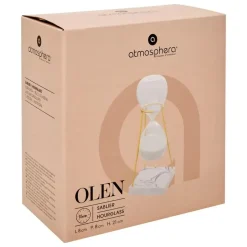 Atmosphera Zandloper - decoratie/tijd - 15 minuten - wit zand Discount