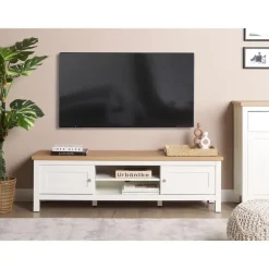 Beliani ATOCA - TV-meubel - Lichthout/Wit - MDF Online