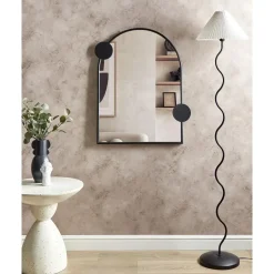 Beliani AULON - Wandspiegel - Zwart- 69 x 80 cm - Metaal Discount