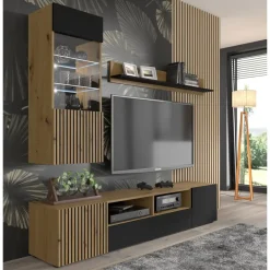 Homlando AURIS hangkast 1D artisan eiken / zwart mat Clearance