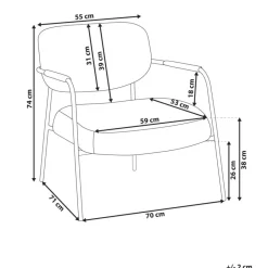 Beliani AUSVIKA - Fauteuil - Lichtbeige - Polyester Discount