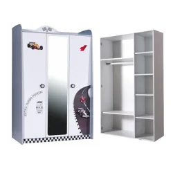 Merkloos Autobed - Racebed - Met LED en sounds - V8 Sport - 239x127x72 cm - Wit New