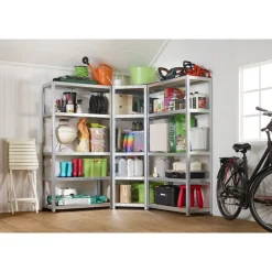 Erro Avasco Stellingkast - Zilver - Opbergrek met hoek metaal - 176x75x40cm Discount