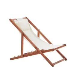 Beliani AVELLINO - Strandstoel - Donkere houtkleur - Polyester Online