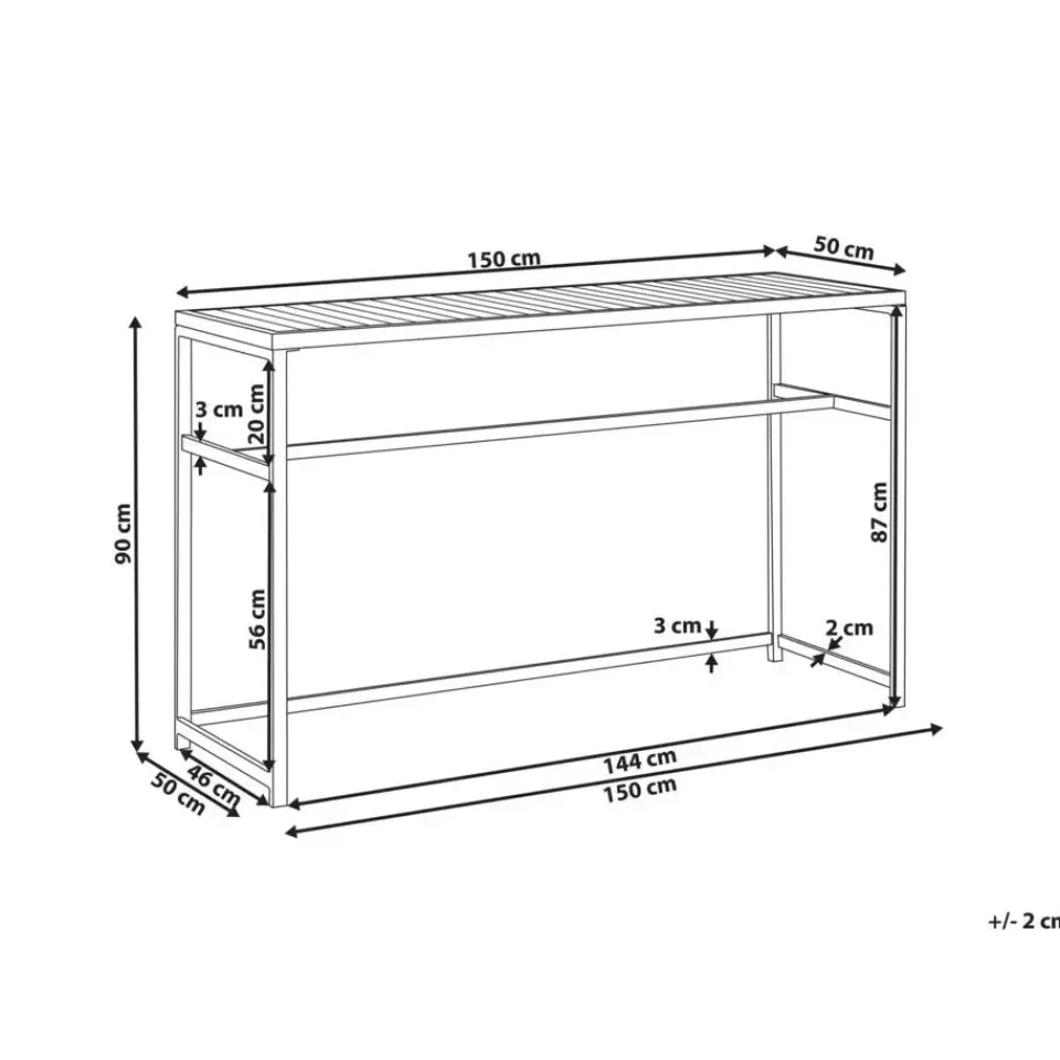 Beliani AVETRANA - Tuintafel - Wit - 150 x 50 cm - Staal Discount