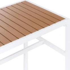 Beliani AVETRANA - Tuintafel - Wit - 150 x 50 cm - Staal Discount