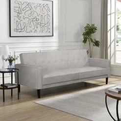 Dorel Home Avon - Slaapbank 3-zits in lichtgrijze stof Hot