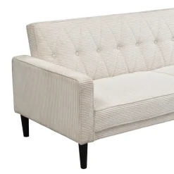 Dorel Home Avon - 3-zits slaapbank in crèmekleurige stof