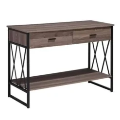 Beliani AYDEN - Consoletafel - Donkere houtkleur - Vezelplaat Online