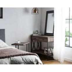 Beliani AYDEN - Consoletafel - Donkere houtkleur - Vezelplaat Online