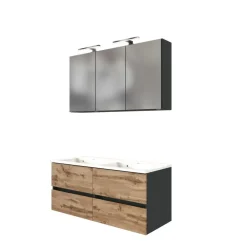 Held Badkamercombinatie Luna 2-delig 120cm - grafiet/eik Best