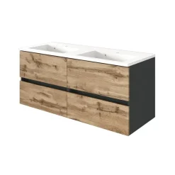 Held Badkamercombinatie Luna 2-delig 120cm - grafiet/eik Best