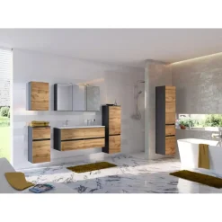 Held Badkamercombinatie Luna 2-delig 120cm - grafiet/eik Best