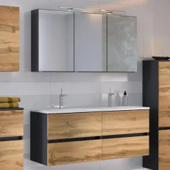 Held Badkamercombinatie Luna 2-delig 120cm - grafiet/eik Best