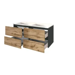 Held Badkamercombinatie Luna 2-delig 120cm - grafiet/eik Best