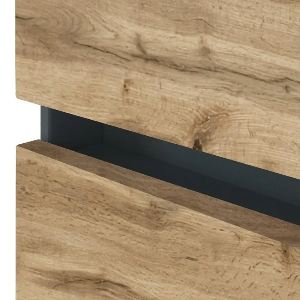 Held Badkamercombinatie Luna 2-delig 120cm - grafiet/eik Best